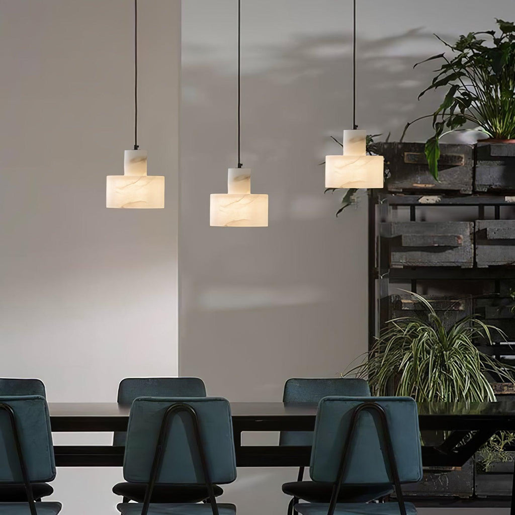 Alabaster Suspension Double Cylindrique - Neutralighting