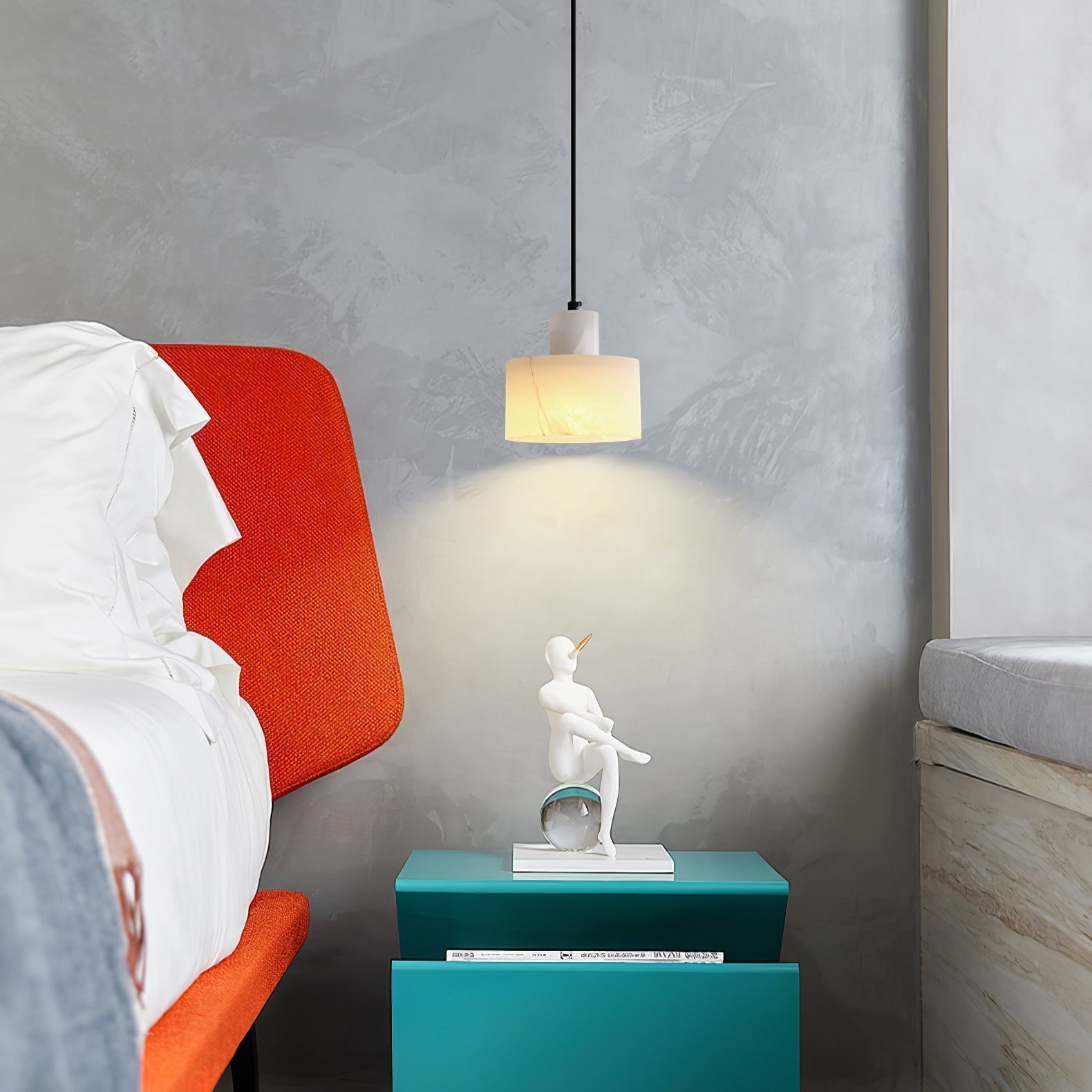 Alabaster Suspension Double Cylindrique - Neutralighting