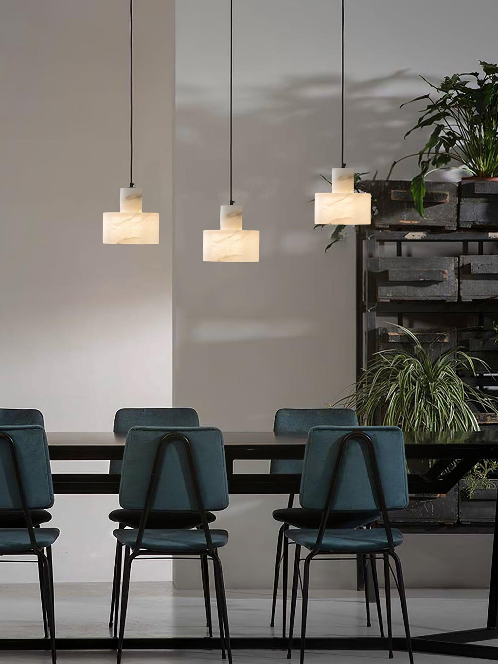 Alabaster Suspension Double Cylindrique - Neutralighting