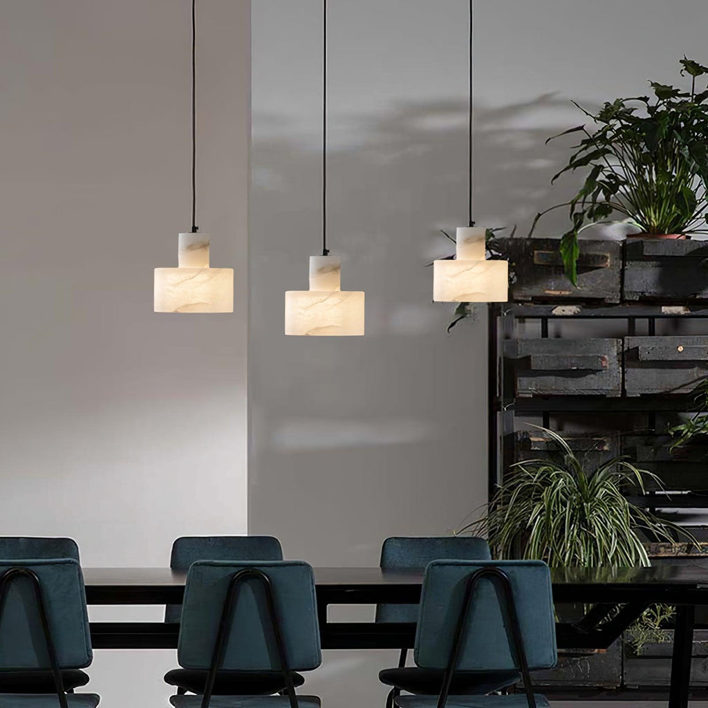 Alabaster Suspension Double Cylindrique - Neutralighting