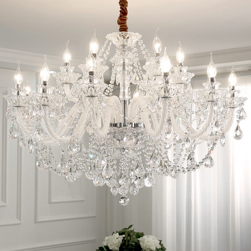 Silva Français Cristal Métal Lustre Salon Salle à Manger - Neutralighting