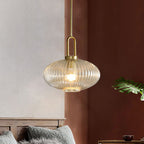 Arisha Moderne LED Suspension Doré Métal Verre Salle à Manger - Neutralighting