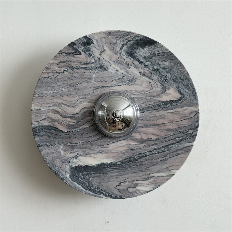 Zeno Applique Murale Ronde en Chrome, Marbre et Métal Style Minimaliste Moderne - Neutralighting