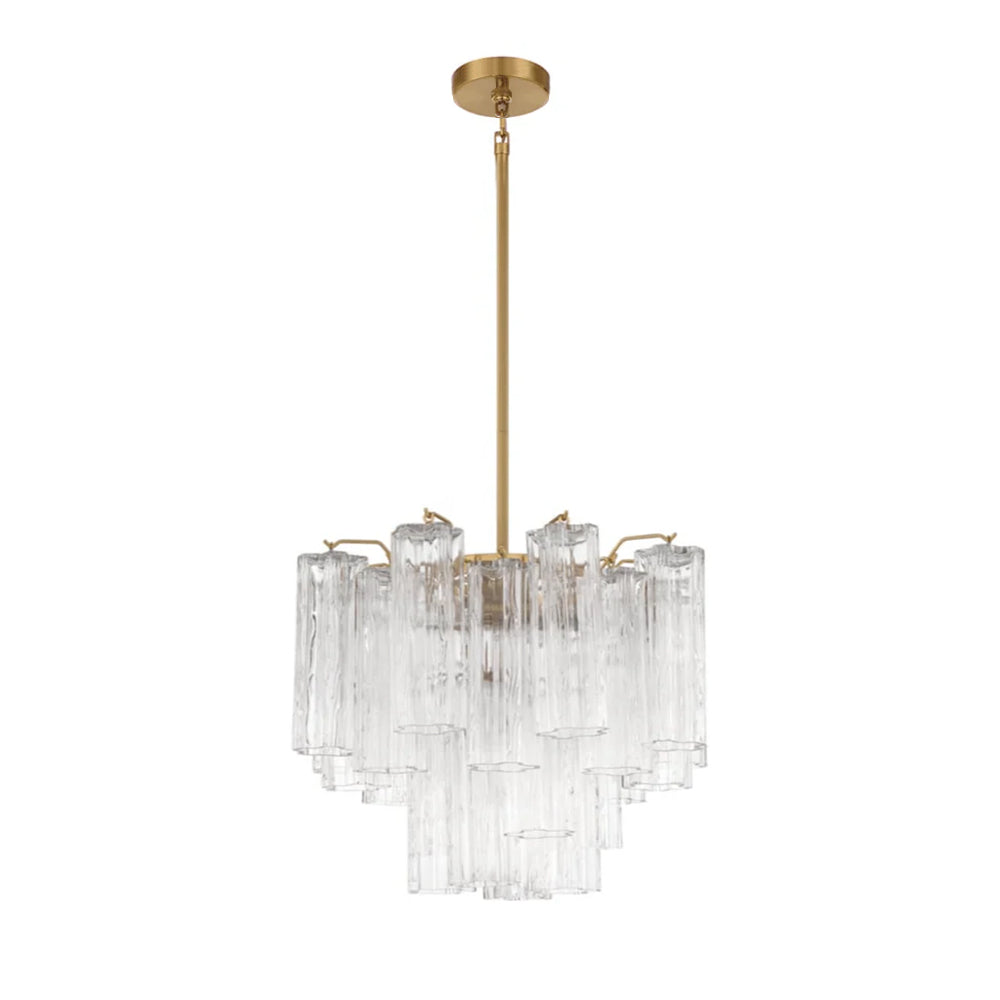 Lustra Lustre en Tube de Verre Superposé Ambre