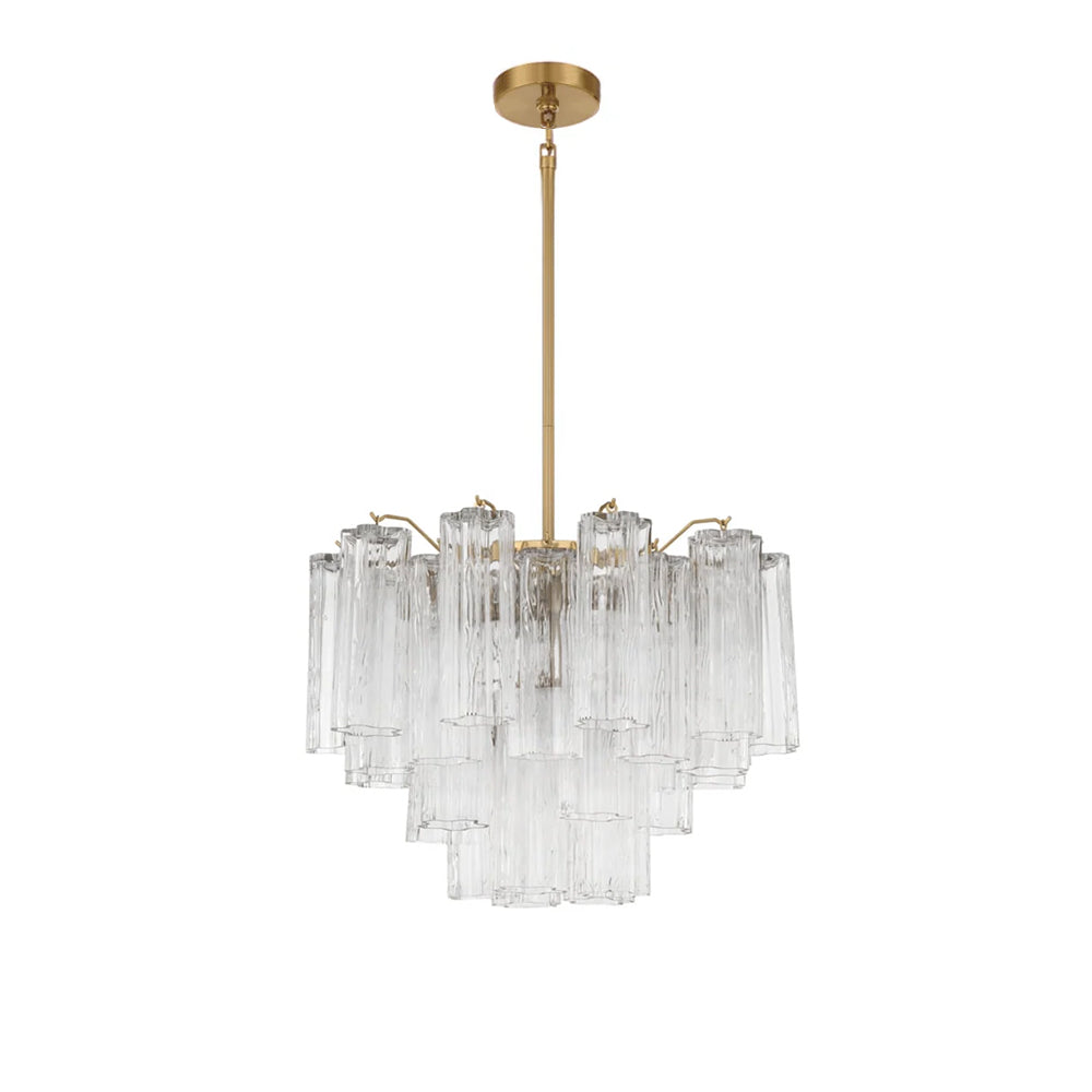 Lustra Lustre en Tube de Verre Superposé Ambre