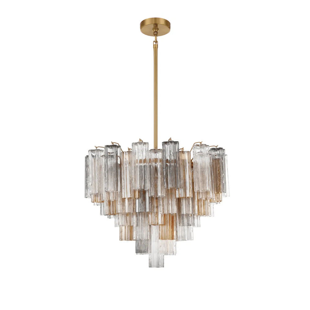Lustra Lustre en Tube de Verre Superposé Ambre