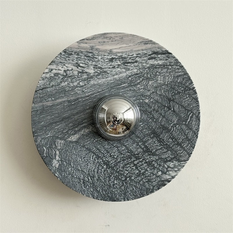 Zeno Applique Murale Ronde en Chrome, Marbre et Métal Style Minimaliste Moderne - Neutralighting
