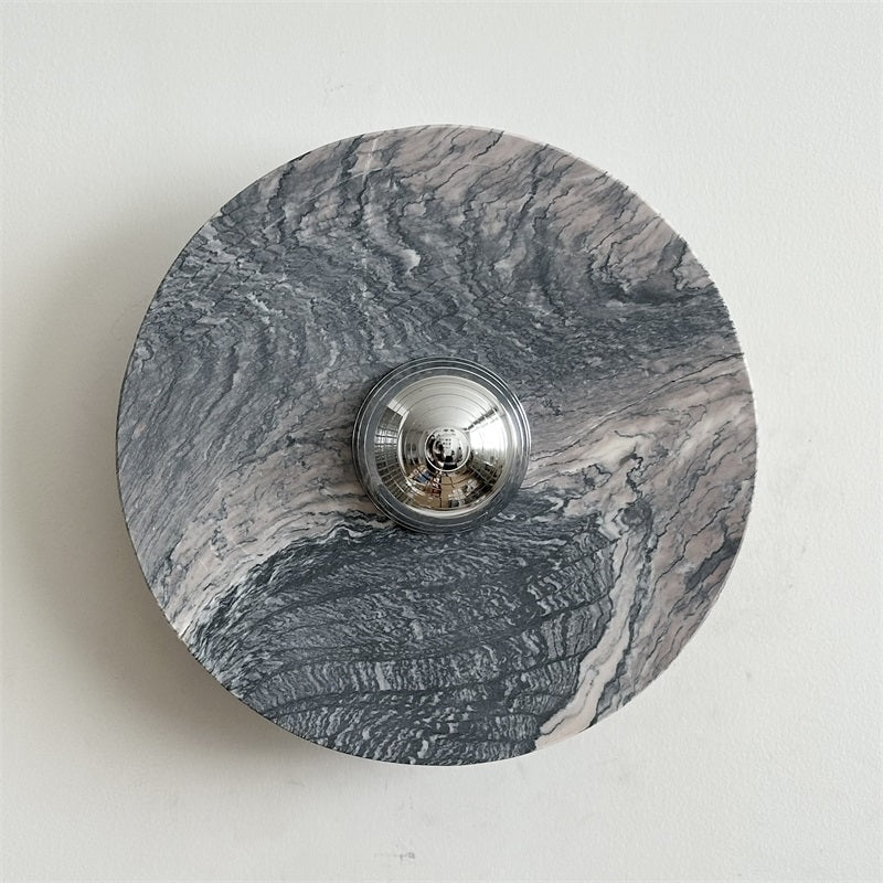 Zeno Applique Murale Ronde en Chrome, Marbre et Métal Style Minimaliste Moderne - Neutralighting