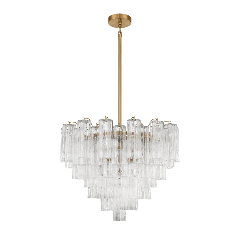 Lustra Lustre en Tube de Verre Superposé Ambre