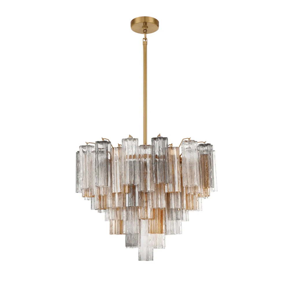 Lustra Lustre en Tube de Verre Superposé Ambre