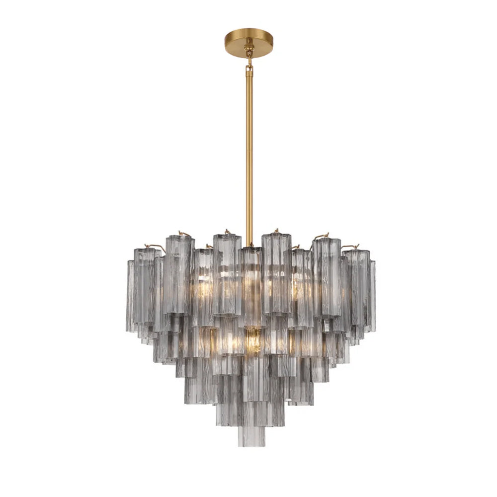 Lustra Lustre en Tube de Verre Superposé Ambre