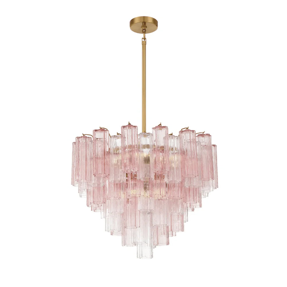 Lustra Lustre en Tube de Verre Superposé Ambre