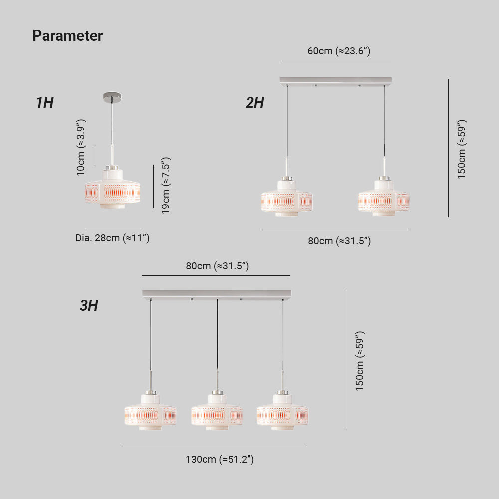 Roko Suspension Mid Century Vintage Blanc et Orange - Neutralighting