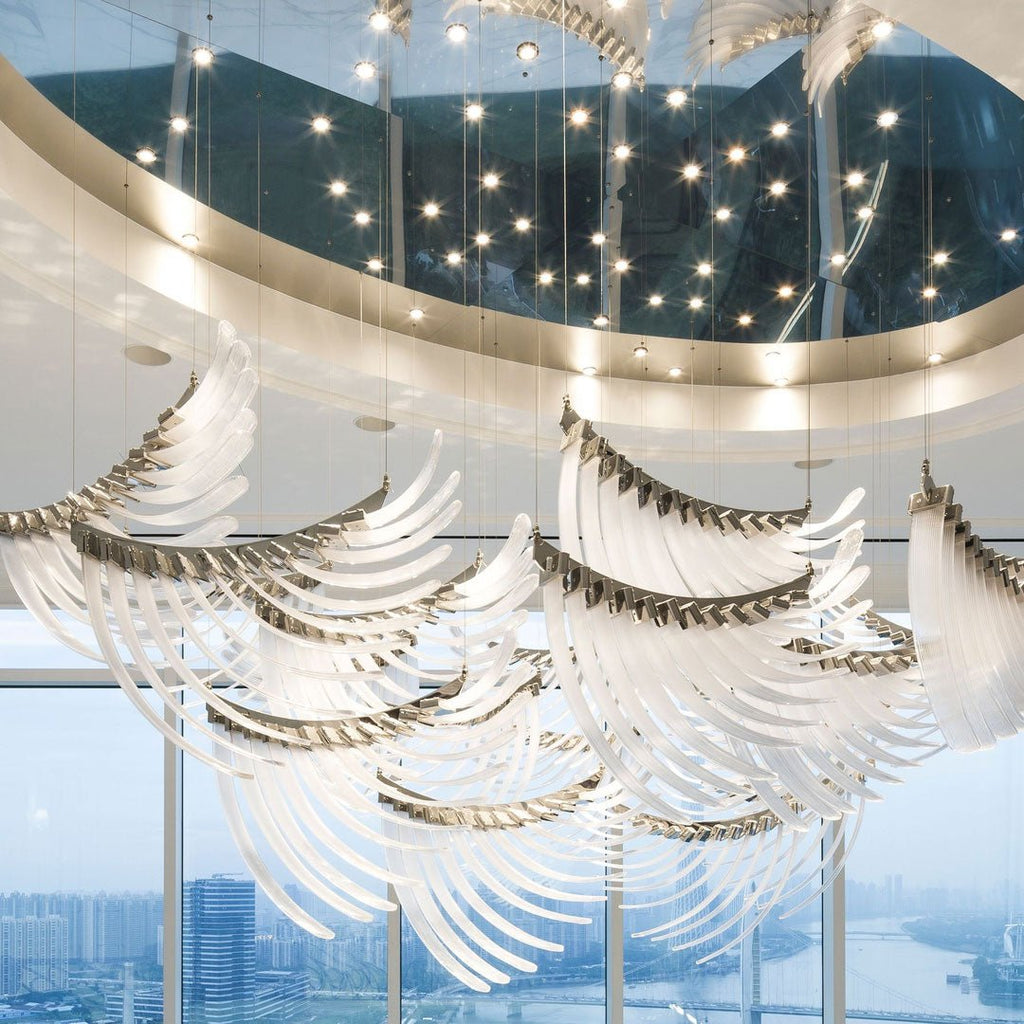 Eurrinia Verre Aile Groupe Lustre - Neutralighting