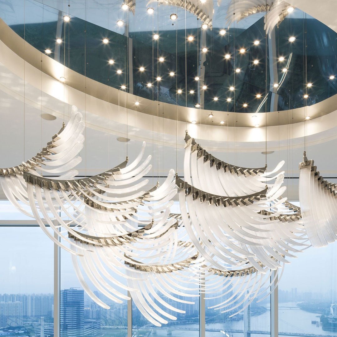 Eurrinia Verre Aile Groupe Lustre - Neutralighting