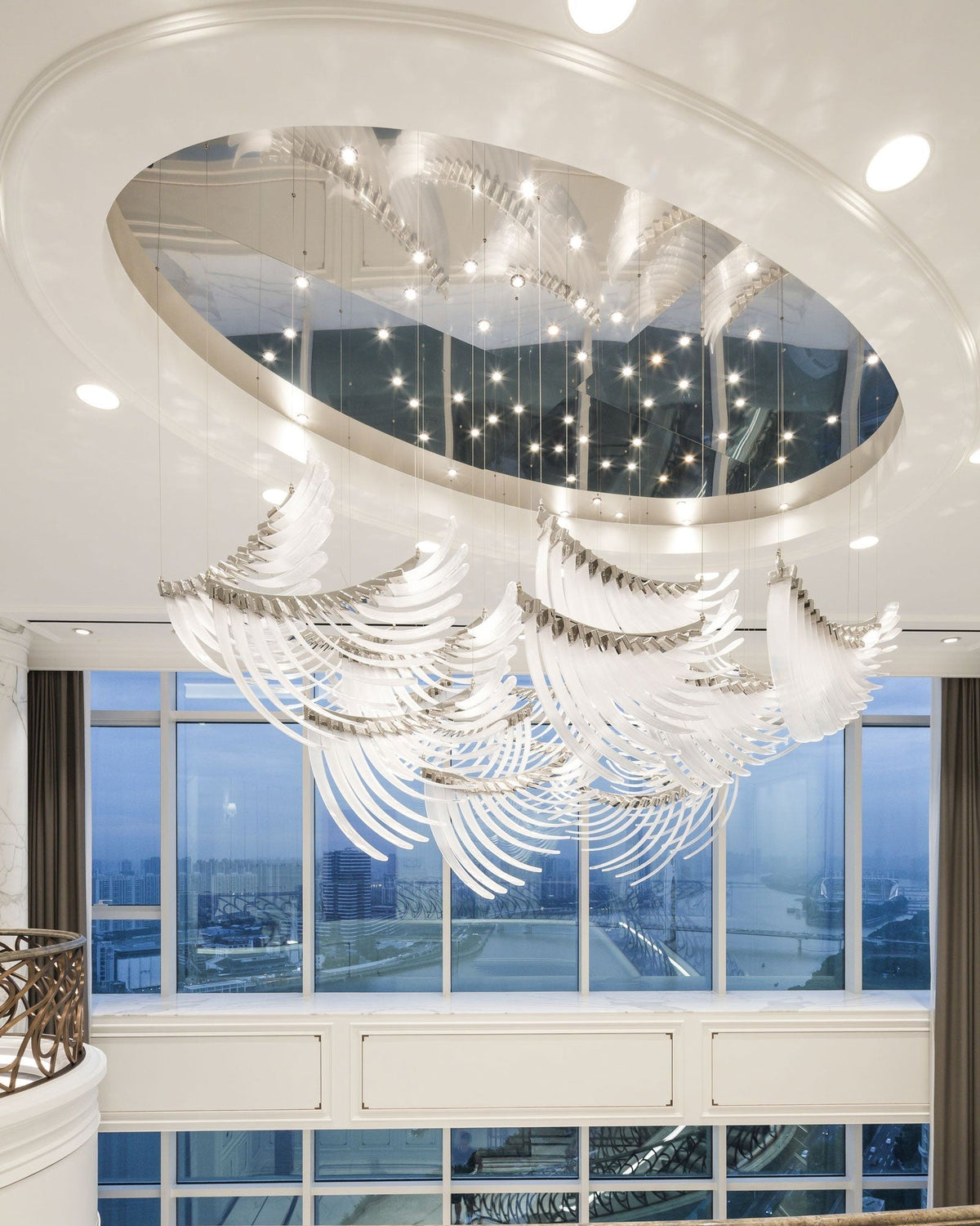 Eurrinia Verre Aile Groupe Lustre - Neutralighting