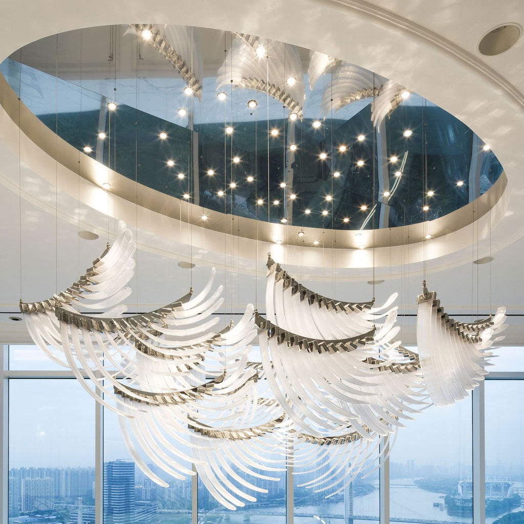 Eurrinia Verre Aile Groupe Lustre - Neutralighting
