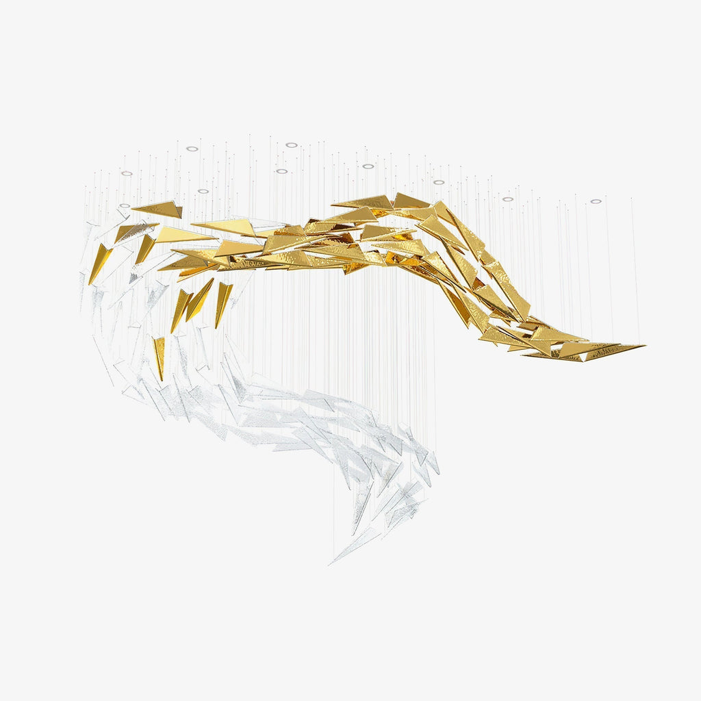 Nyvinia Verre Plume Forme Lustre - Neutralighting