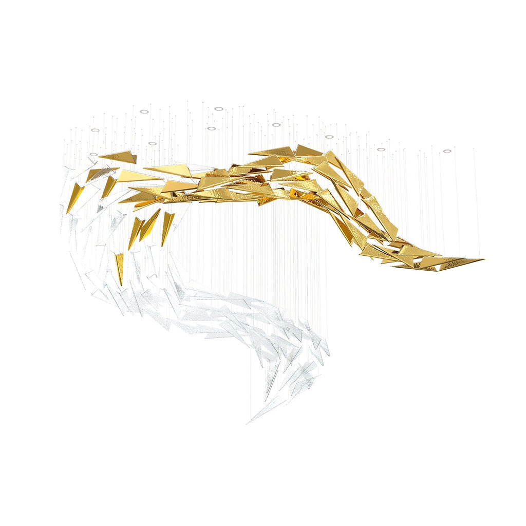 Nyvinia Verre Plume Forme Lustre - Neutralighting