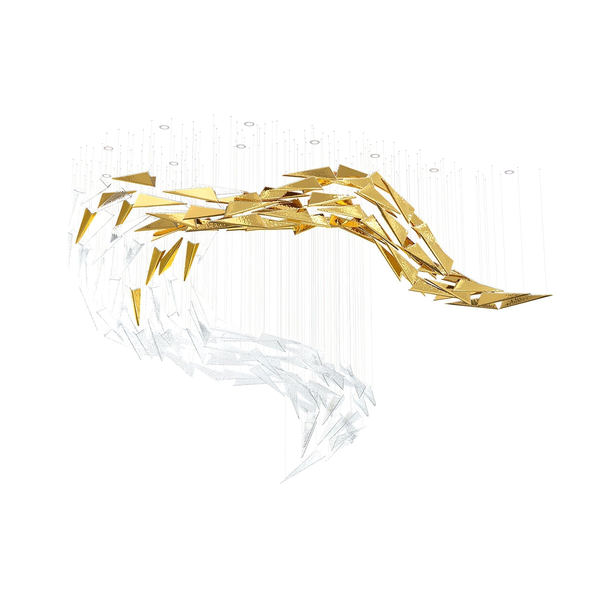 Nyvinia Verre Plume Forme Lustre - Neutralighting