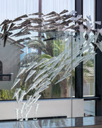 Nyvinia Verre Plume Forme Lustre - Neutralighting