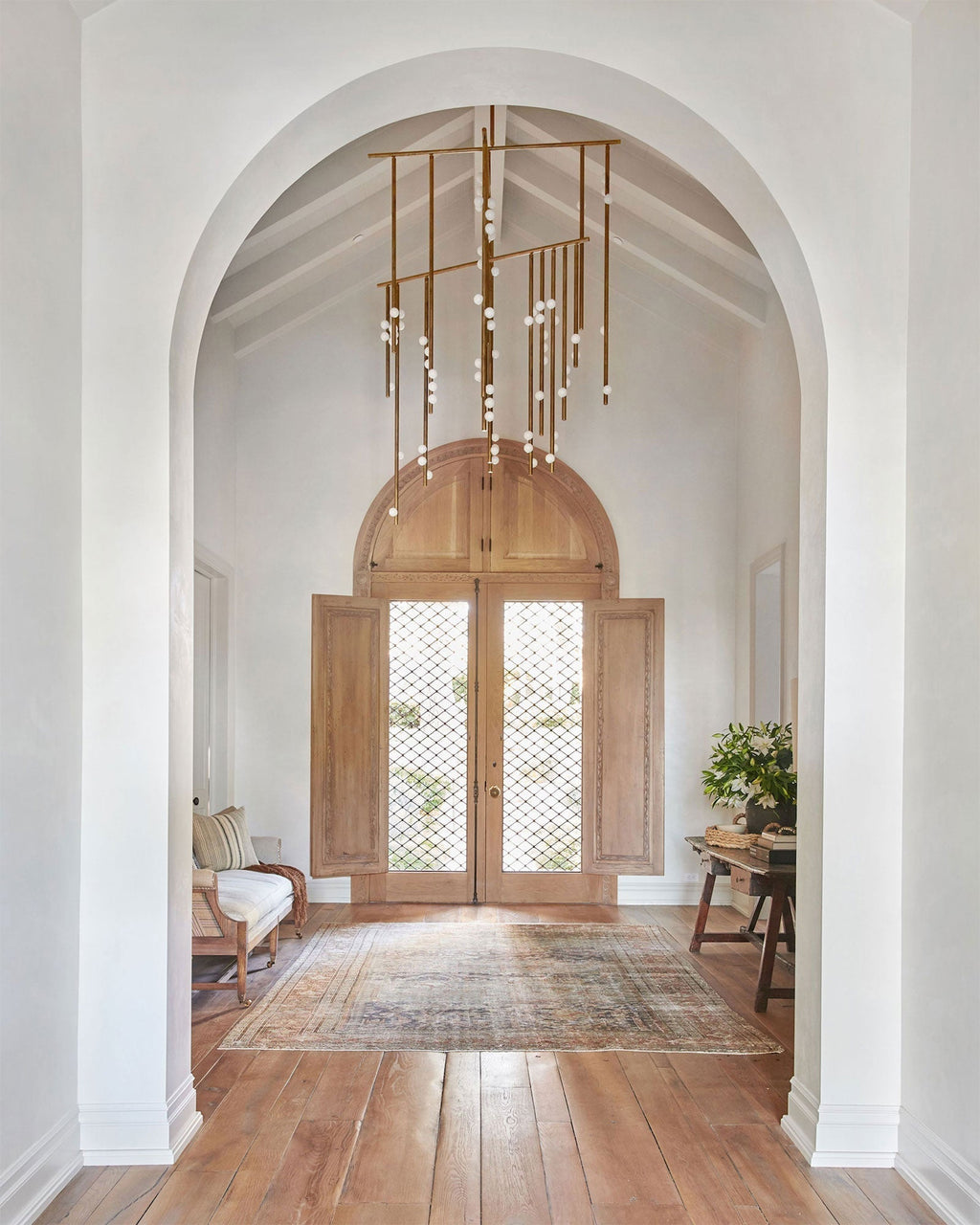 Eurzoris Chandelier Linéaire Géométrique en Laiton - Neutralighting