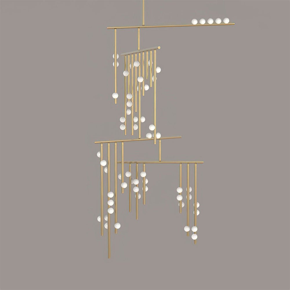 Eurzoris Chandelier Linéaire Géométrique en Laiton - Neutralighting