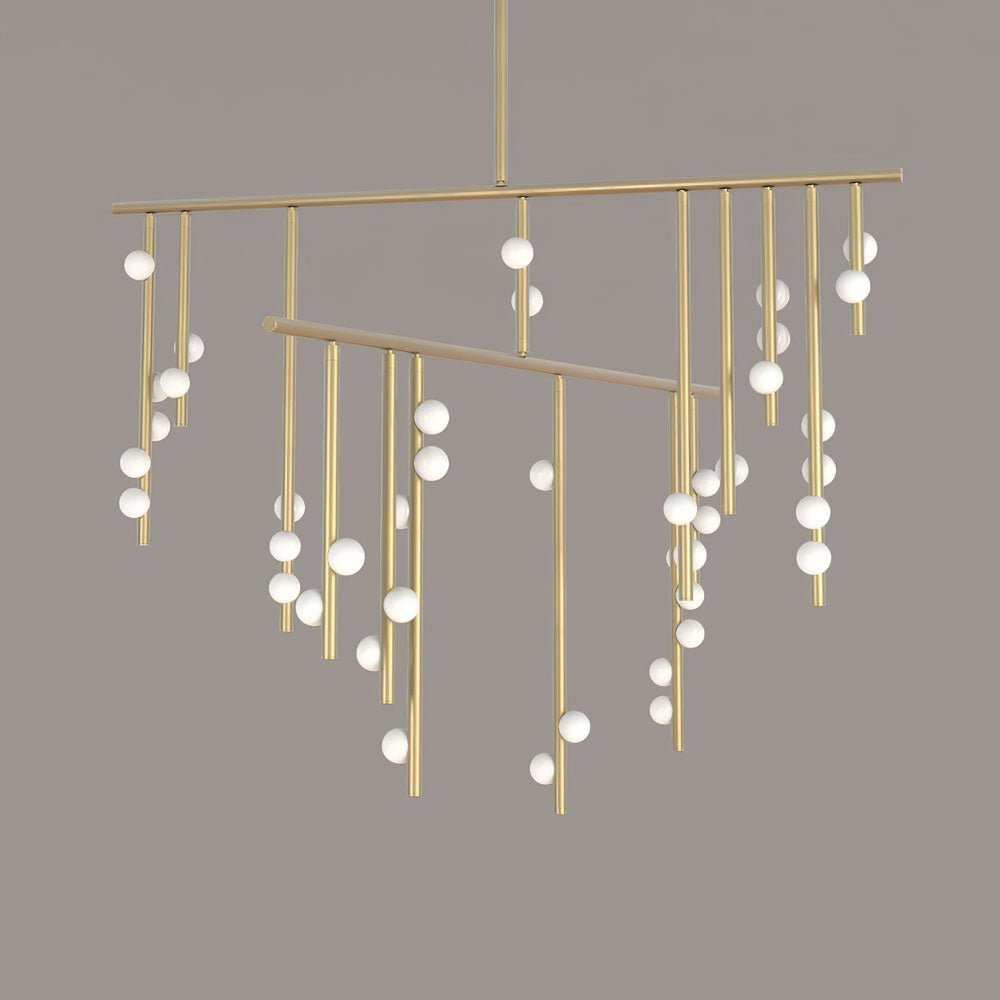 Eurzoris Chandelier Linéaire Géométrique en Laiton - Neutralighting