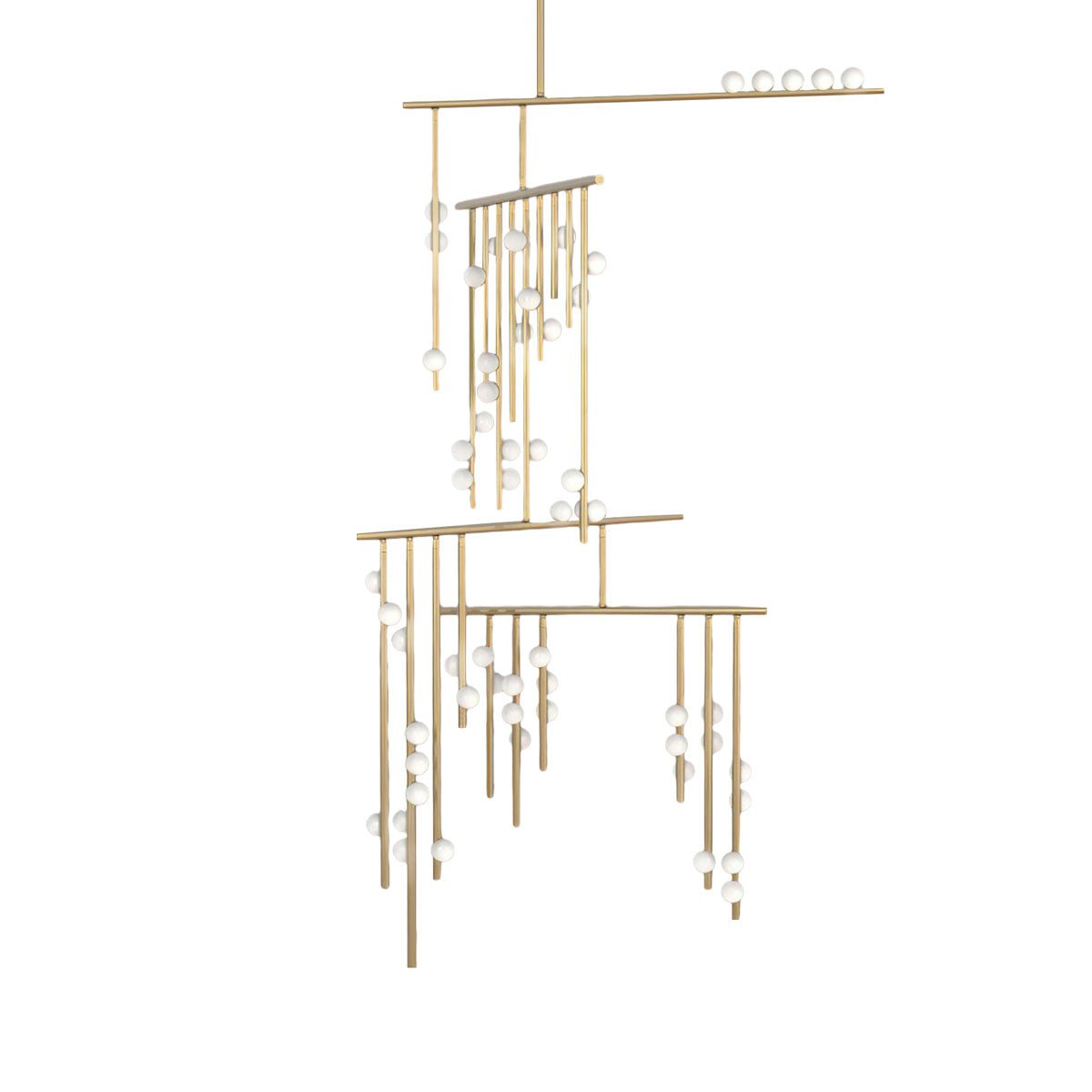 Eurzoris Chandelier Linéaire Géométrique en Laiton - Neutralighting
