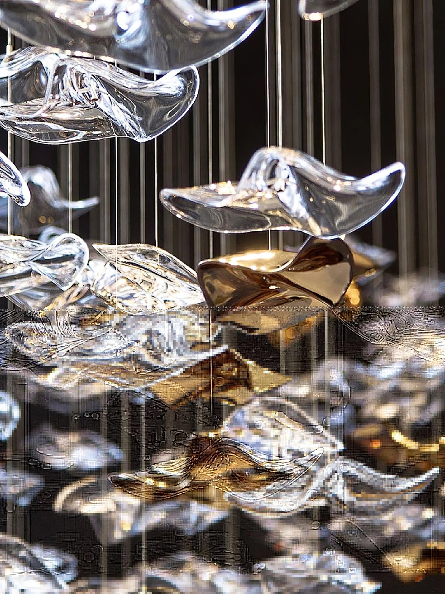Nephele Chandelier Feuille en Cristal - Neutralighting