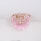 Aurora Lampe de Plafond en Verre de Murano Poliedri Rose - Neutralighting