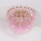 Aurora Lampe de Plafond en Verre de Murano Poliedri Rose - Neutralighting