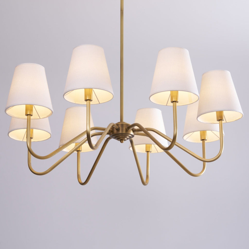 Viraean Chandelier Industriel Vintage en Laiton et Tissu - Neutralighting