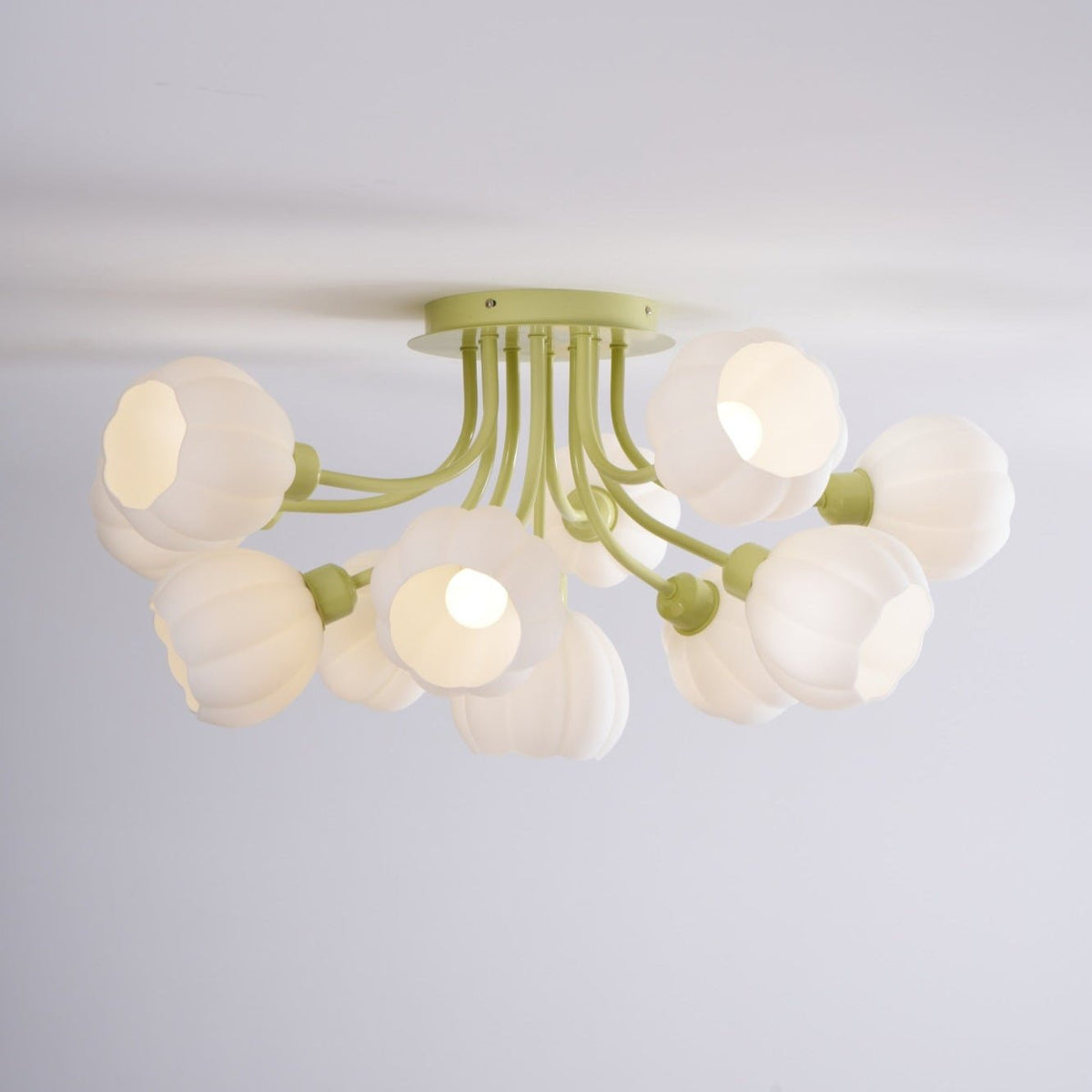 Zenorarae Plafonnier en Verre Matcha Élégant - Neutralighting