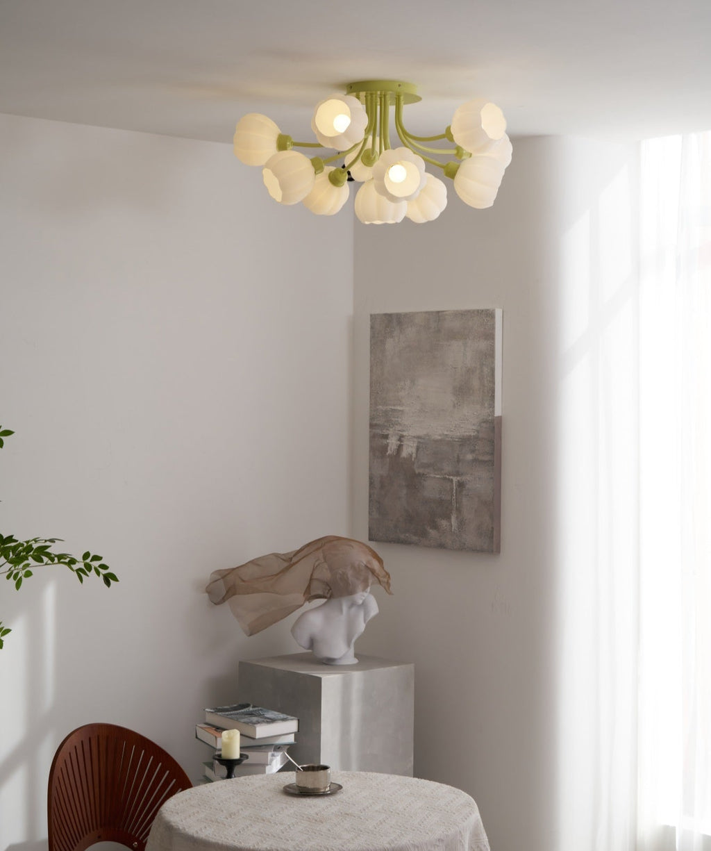Zenorarae Plafonnier en Verre Matcha Élégant - Neutralighting