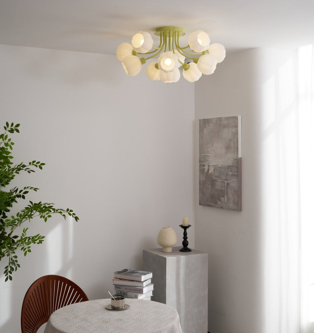 Zenorarae Plafonnier en Verre Matcha Élégant - Neutralighting