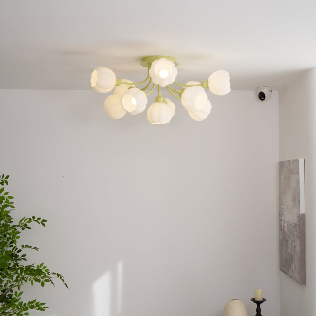 Zenorarae Plafonnier en Verre Matcha Élégant - Neutralighting