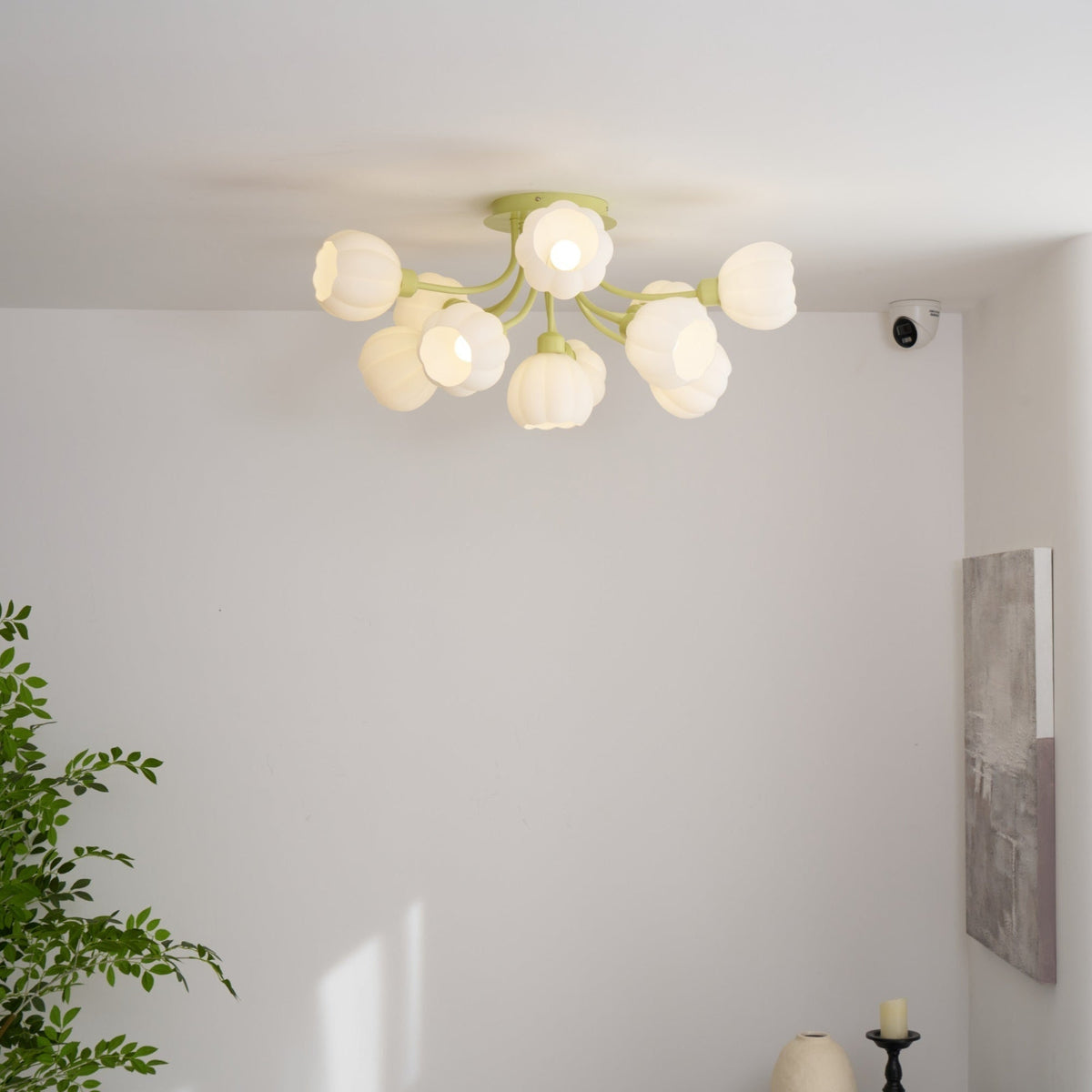 Zenorarae Plafonnier en Verre Matcha Élégant - Neutralighting