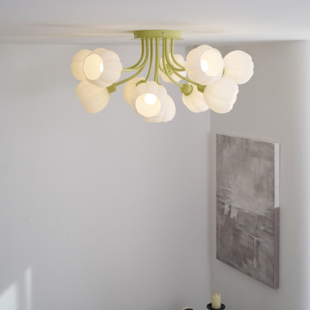 Zenorarae Plafonnier en Verre Matcha Élégant - Neutralighting