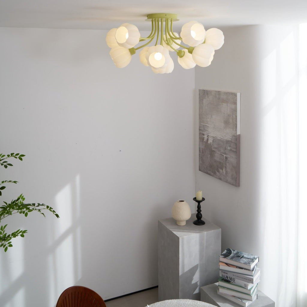 Zenorarae Plafonnier en Verre Matcha Élégant - Neutralighting