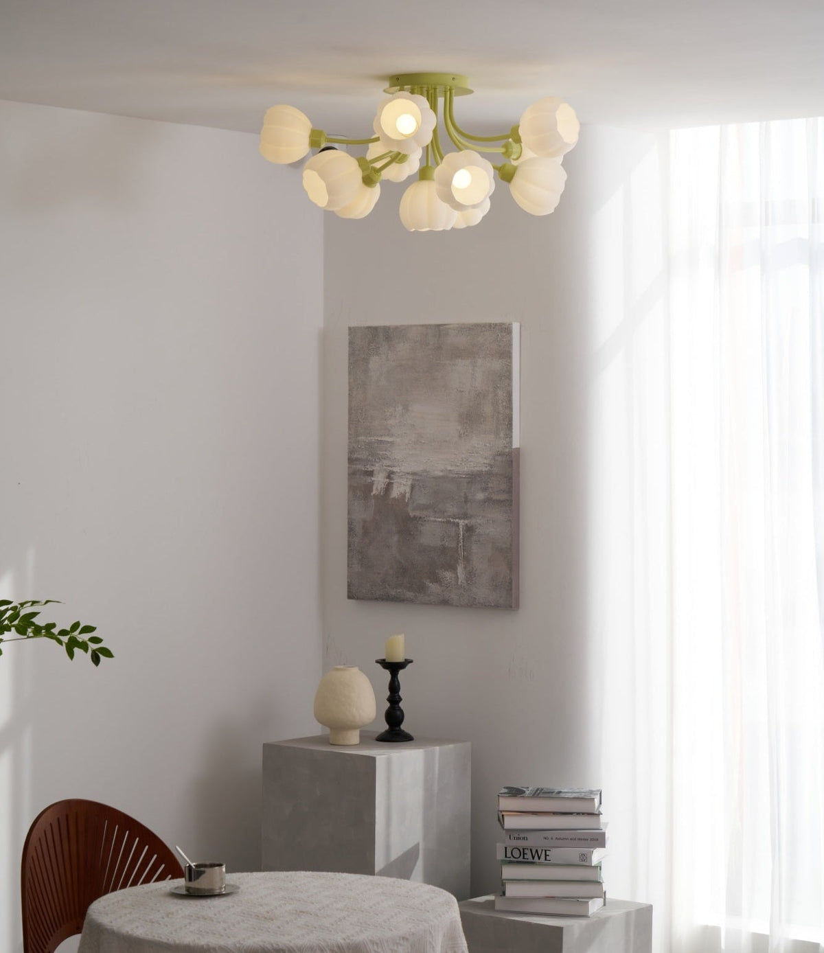 Zenorarae Plafonnier en Verre Matcha Élégant - Neutralighting
