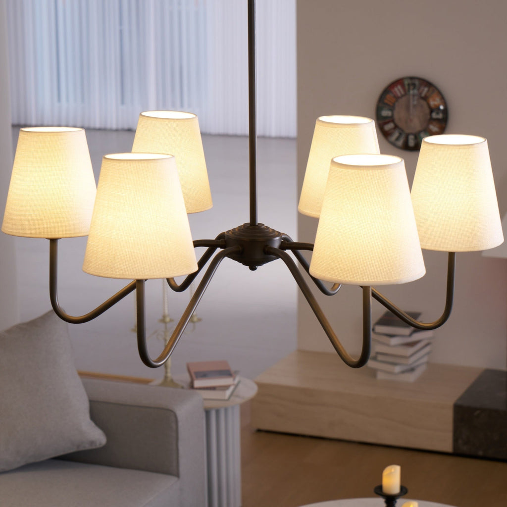 Aurvarira Chandelier Classique Noir en Tissu Lumos - Neutralighting