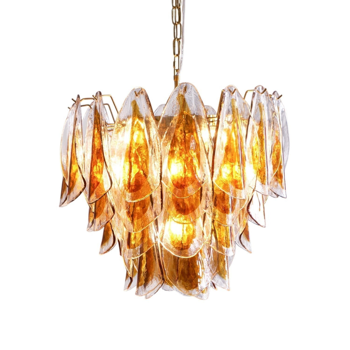 Aurora Lustre Ambre Feuille Verre Superposé Organique Chaleur - Neutralighting