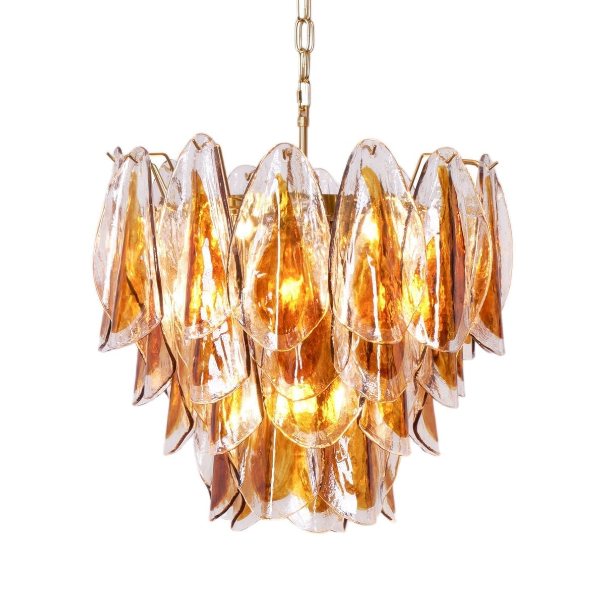 Aurora Lustre Ambre Feuille Verre Superposé Organique Chaleur - Neutralighting