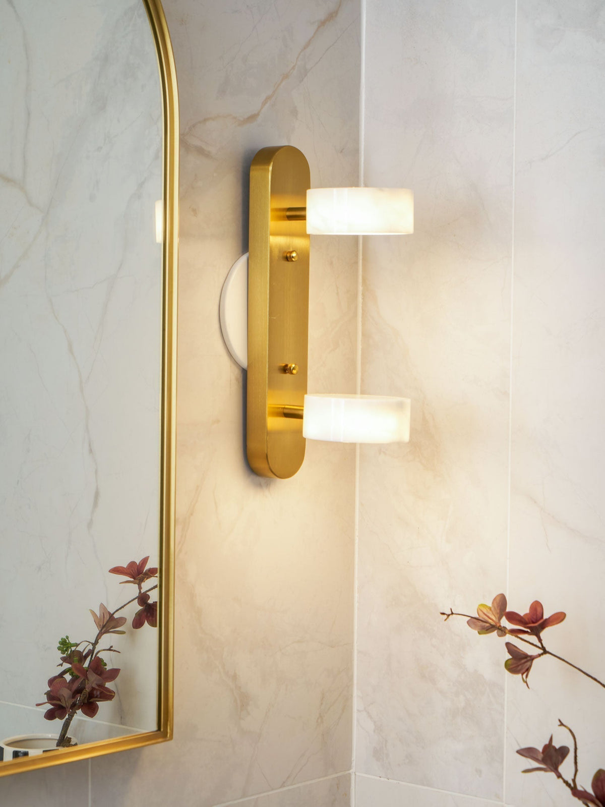 Orshaa Linéaire Travertin Vanité Lumière - Neutralighting