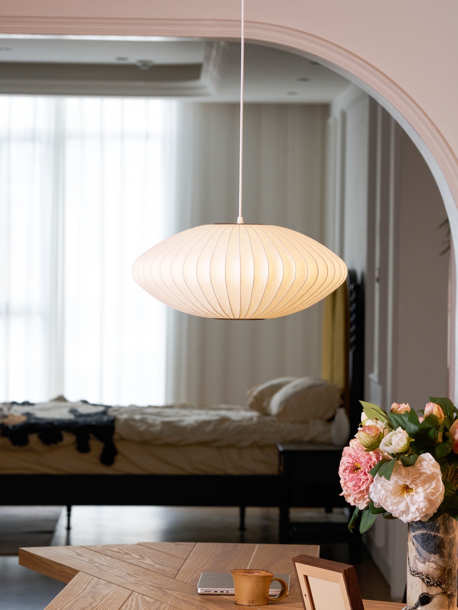 Nebula Lampe Suspendue en Soie de Mûrier Boule - Neutralighting