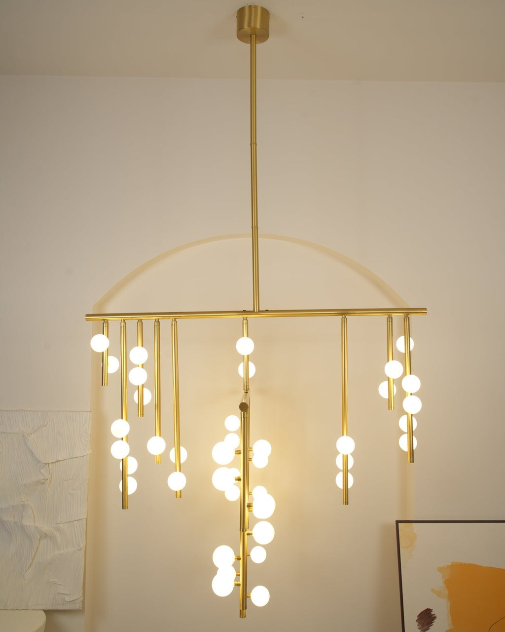 Eurzoris Chandelier Linéaire Géométrique en Laiton - Neutralighting