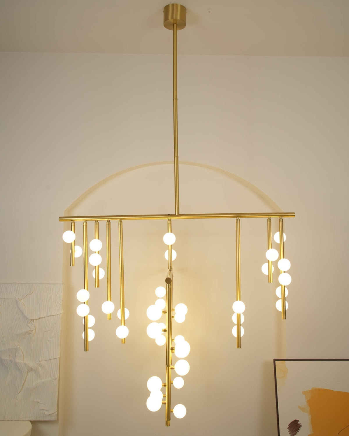 Eurzoris Chandelier Linéaire Géométrique en Laiton - Neutralighting