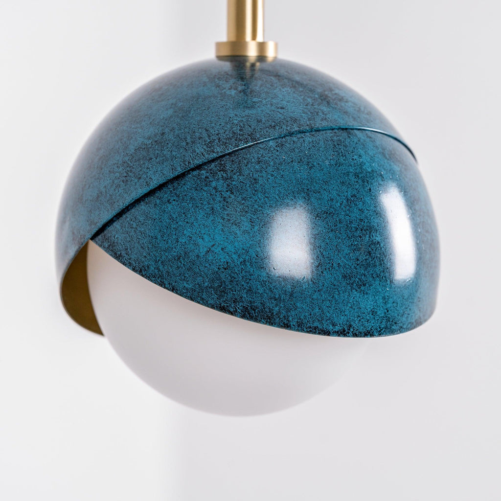 Solara Lampe Suspendue en Laiton Globe Opale Emboîté Moderne - Neutralighting