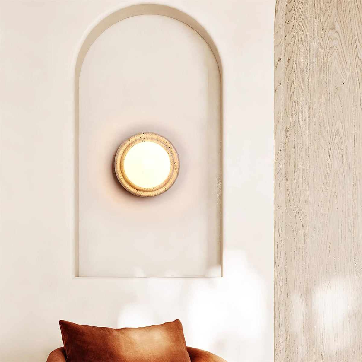 Dahlia Applique Ronde en Travertin - Neutralighting